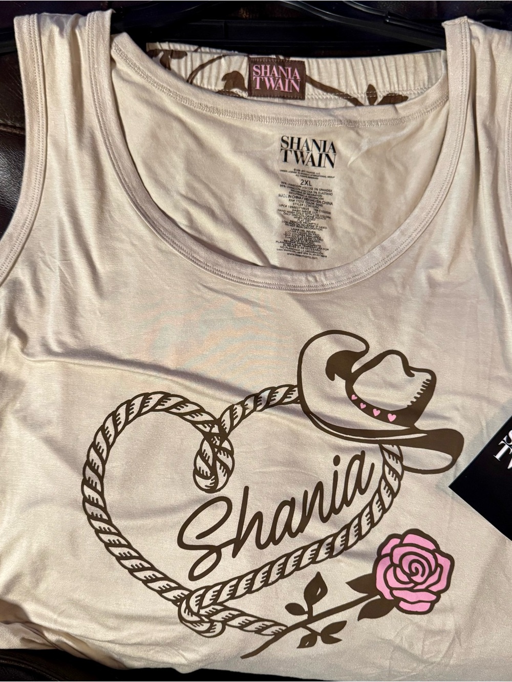 Shania Twain Women’s Plus Size Pajama Set 2XL/3XL Western Cowboy Rose NWT